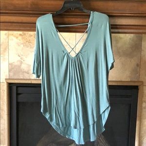 mint green shirt